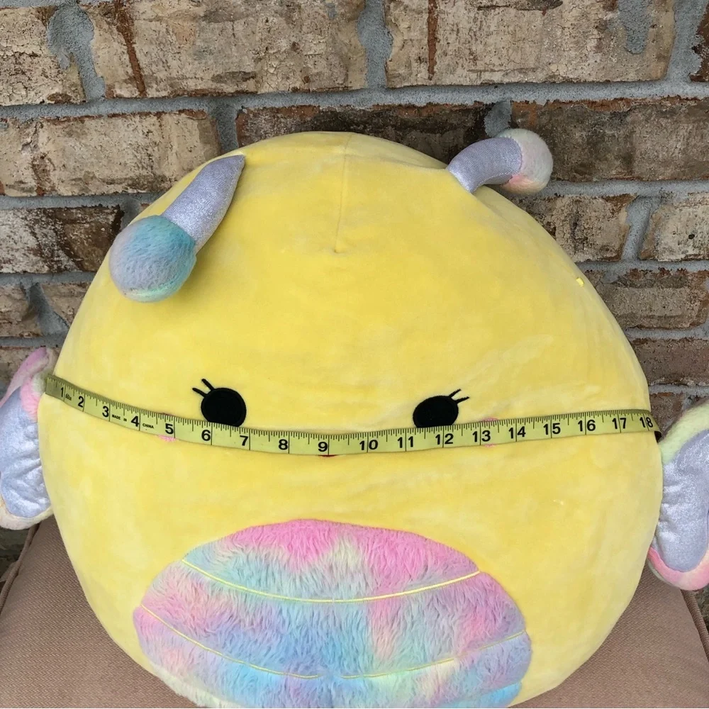 Kellytoy Squishmallow 18” Nixie Butterfly Soft‎ Yellow Tie Dye Plush Pillow